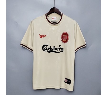 Liverpool 96/97 Away Yellow Soccer Jersey